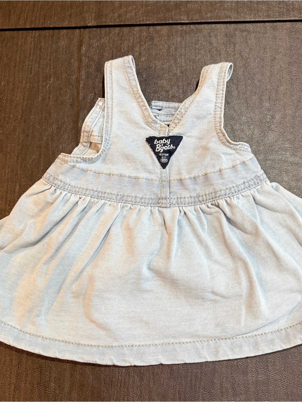 baby B'Gosh Light Blue Denim Skort with Silver Accent Belt Sz 3M - Picture 4 of 4